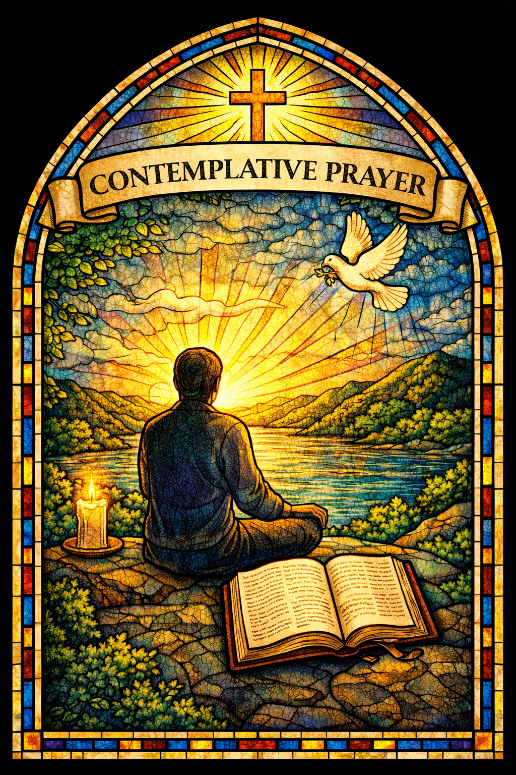 Contemplative Prayer Stained Glass