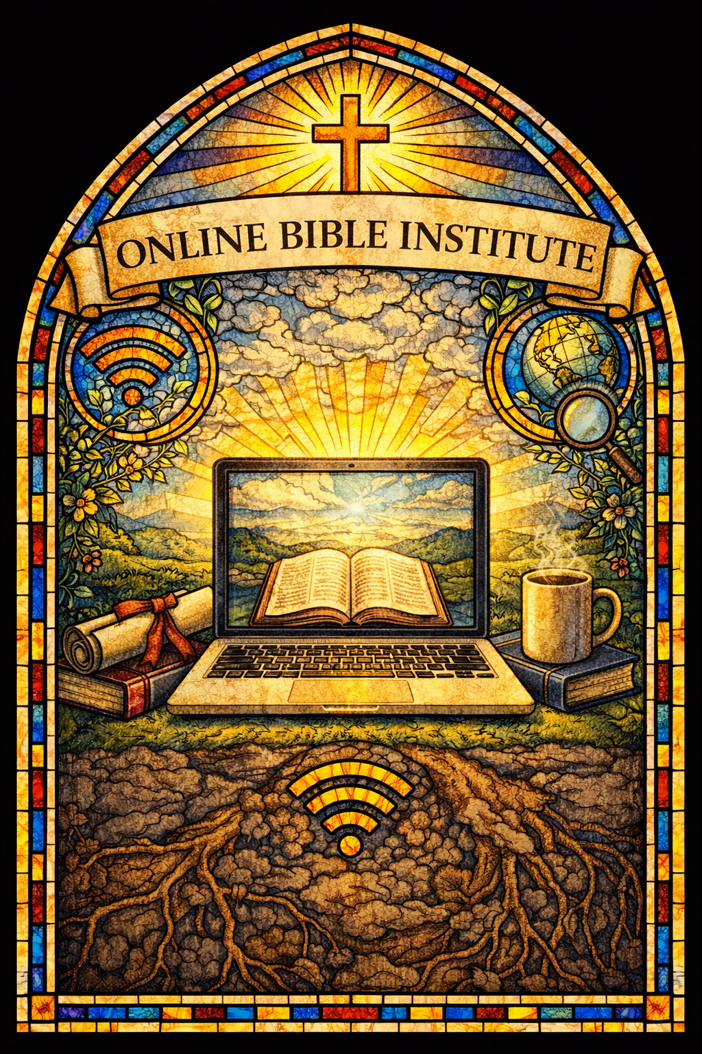 Online Bible Institute Stained Glass