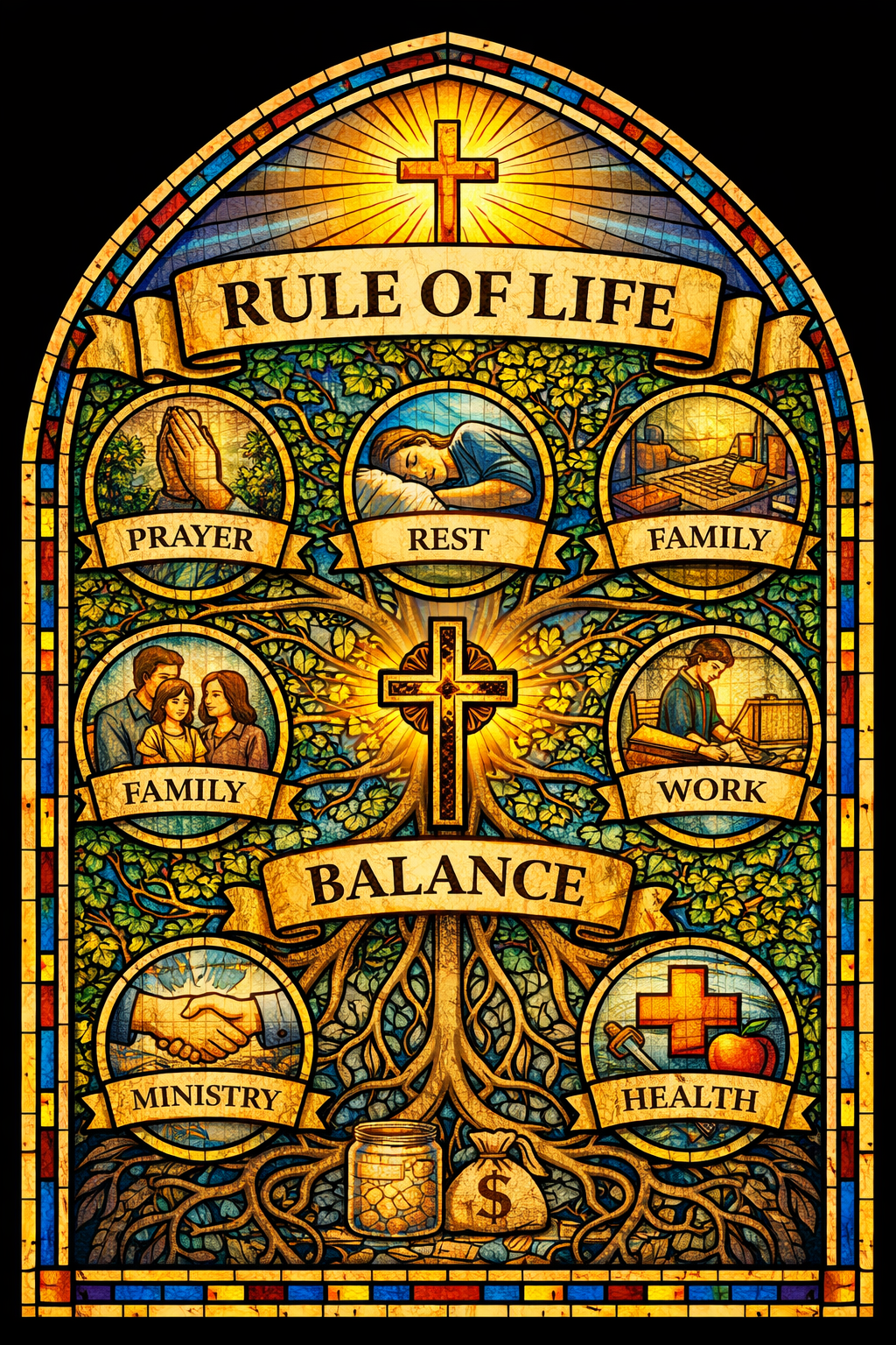 The Practice of Silence Stained Glass