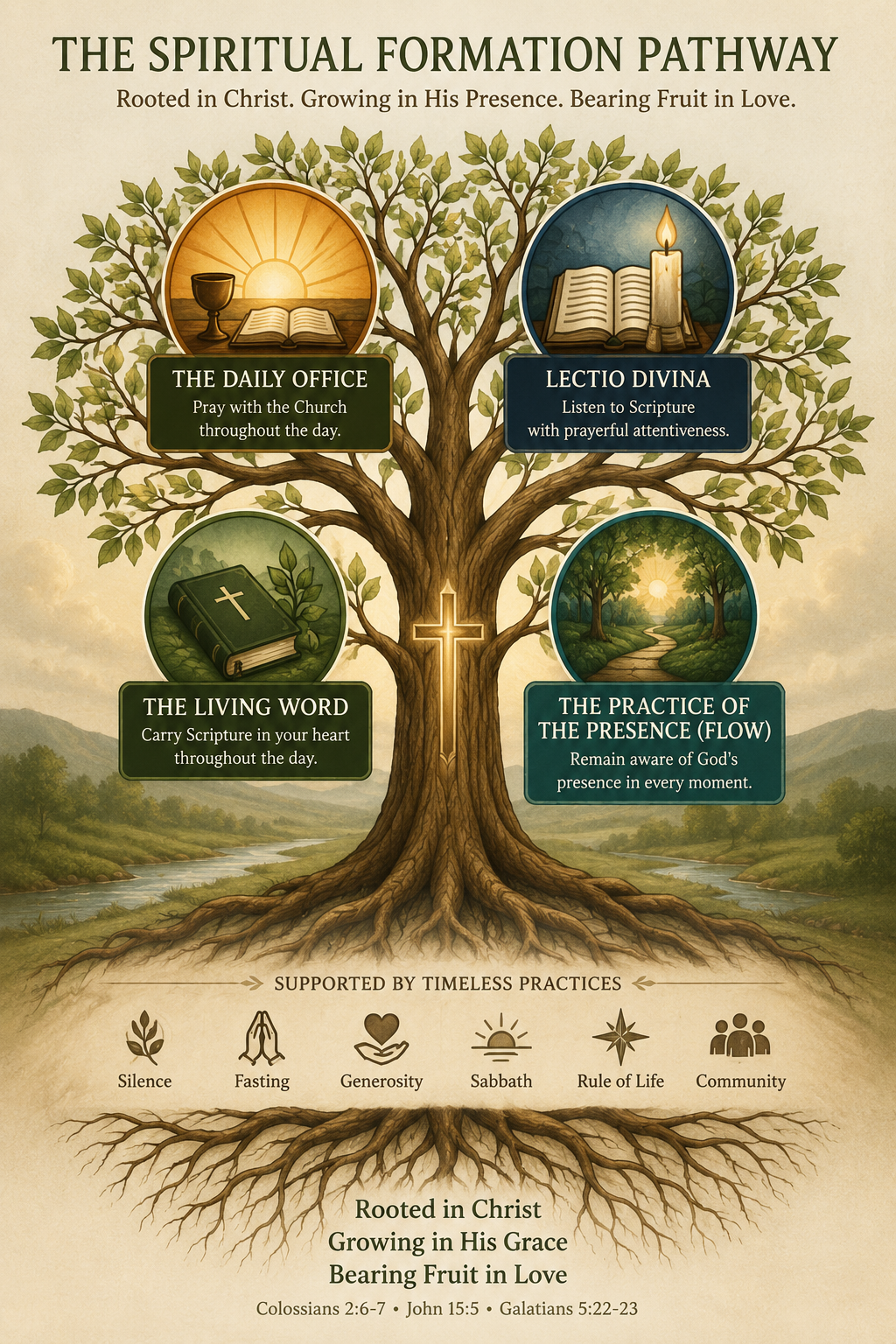 Spiritual Formation Pathway showing four core Christian practices